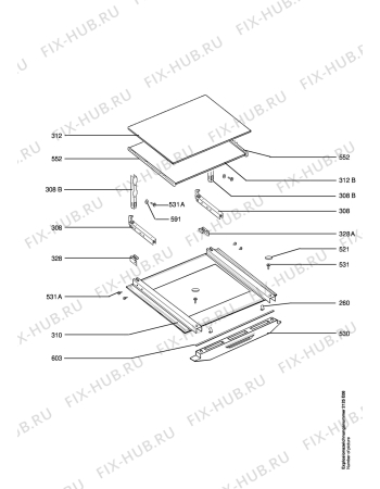 Взрыв-схема плиты (духовки) Aeg B8110-B - Схема узла Section2